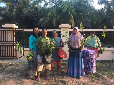  Mahasiswa KKN UNRI Parit Teratak Air Hitam Bagikan 2.000 Bibit Tanaman Kepada Warga